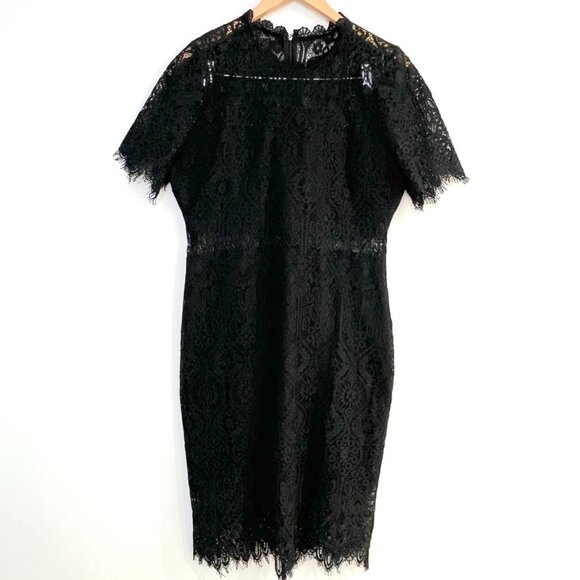 Lulus Remarkable Sheer Lace Short Sleeve Knee Length Dress Womens Size XL - Picture 2 of 12